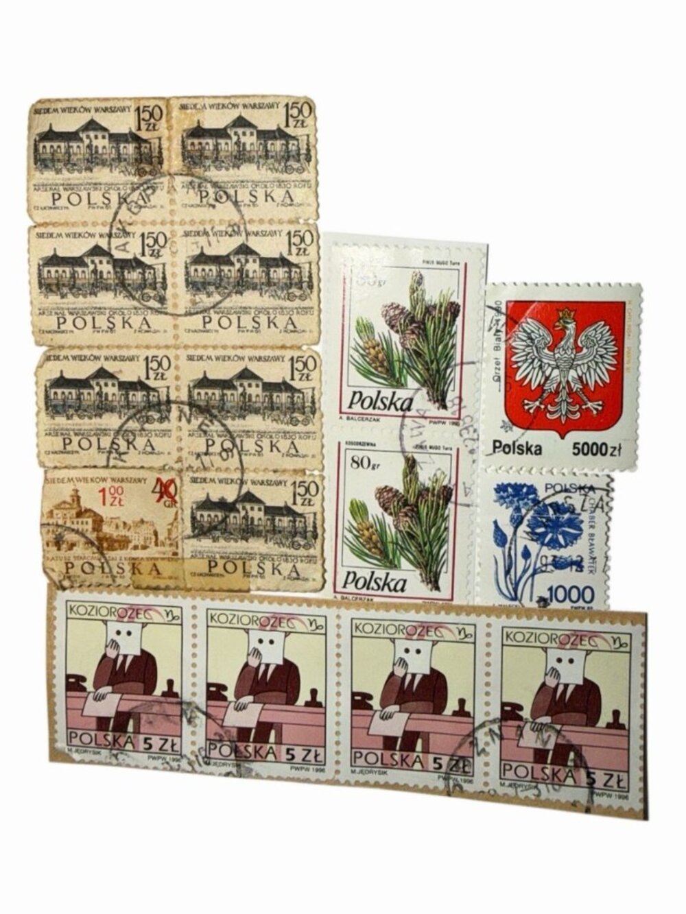 Various Used Vintage Polish Stamps